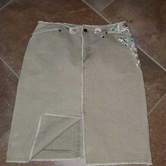 Vintage Pre-owned Gerard Darel Embroidered pencil midi skirt - Picture 14 of 14